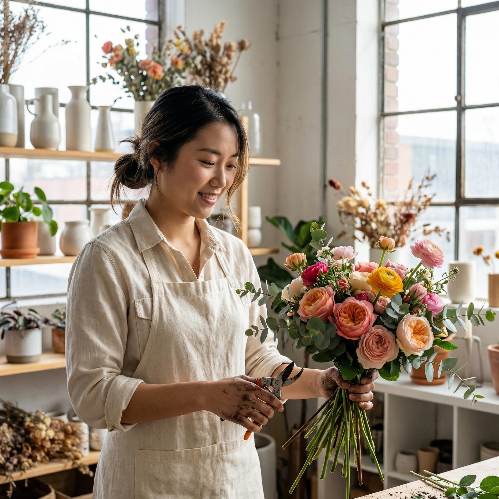 国产传媒花艺大师张老师